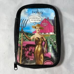 Benefit Cosmetics  Zip Around  Black/Multicolored makeup cosmetic toiletries bag